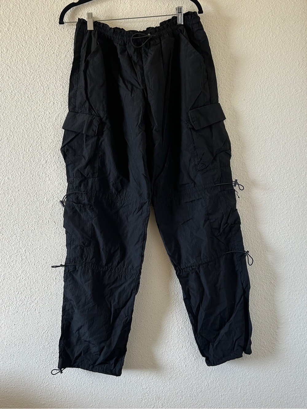 Garage street Baggy Cargo Windbreaker Pants Women’s Medium Black